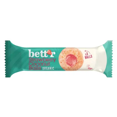 Bilute cu umplutura de capsuni si cocos Bio, 3 bucăți, Bettr