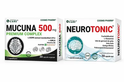 Neurotonic, 30 Capsule Moi + Mucuna 500 mg, 30 Capsule Vegetale, Cosmopharm