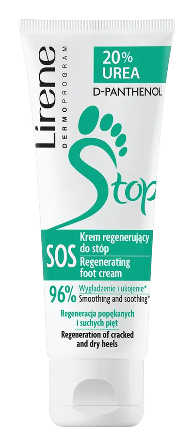 Crema regeneratoare picioare SOS cu 20% uree si d-pantenol, 75ml, Lirene
