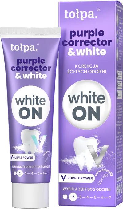 Pasta de dinti White ON Purple Corrector & White, 75ml, Tolpa