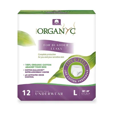 Lenjerie intima de protectie pentru incontinenta urinara, 12 bucati, Organyc