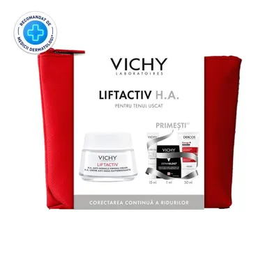 VICHY PACHET CREMA DE ZI ANTIRID SI FERMITATE PENTRU TEN USCAT 50ML