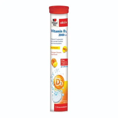Vitamina D 2000UI, 15 comprimate efervescente, Doppelherz