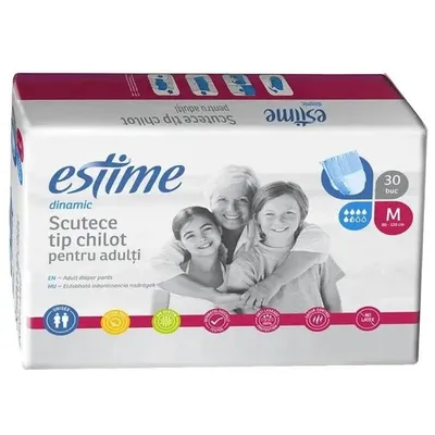 Scutece de adulti tip chilot Dinamic, M, 5.5 picaturi, 30 bucati, Estime