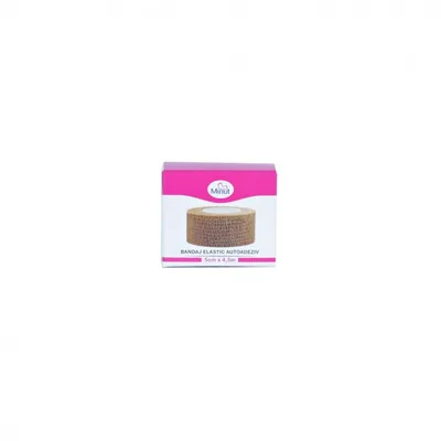 Bandaj elastic autoadeziv neutru, 5cm x 4,5m, Minut