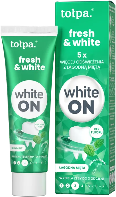 Pasta de dinti cu aroma de menta White ON, 75ml, Tolpa