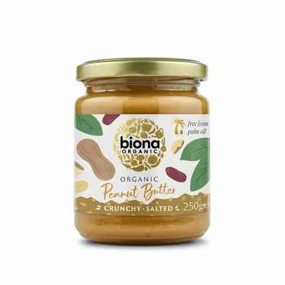 Unt de arahide crunchy cu sare Eco, 250g, Biona