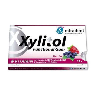 Guma de mestecat Berries Xylitol, 12 bucati, Miradent