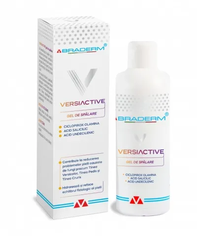 Gel de spalare pentru corp si scalp Versiactive, 200 ml, Braderm
