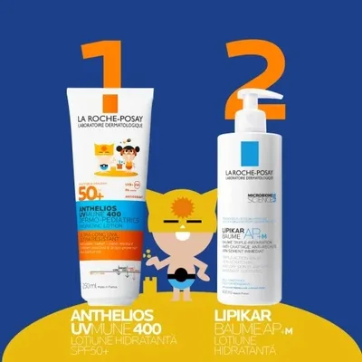Pachet Protectie si Ingrijire Piele Atopica Copii – Lipikar Balsam + Anthelios SPF50