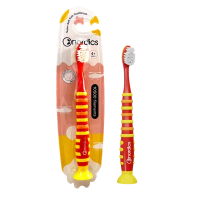 Periuta de dinti pentru copii 4+ ani Rocket 10500 Super Soft, culoare rosu-galben, 1 bucata, Nordics