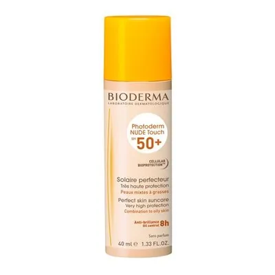 Fluid crema pentru piele mixta si grasa cu nunata naturala Photoderm Nude Touch cu SPF50+, 40ml, Bioderma