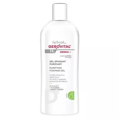 Gel spumant purifiant ten gras H3 Derma+, 200 ml, Gerovital