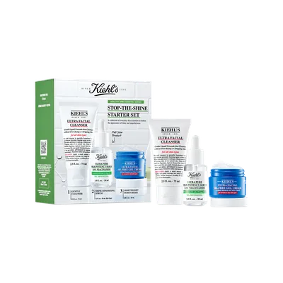Set Gel de curatare Ultra Facial Cleanser 75 ml + Serum cu 5% niacinamide Ultra Pure High-Potency 30 ml + Crema tip gel Ultra Facial Oil-Free 28 ml Stop the shine, Kiehl's
