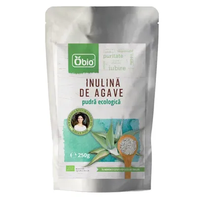 Pudra de inulina de agave, 250 g, Obio
