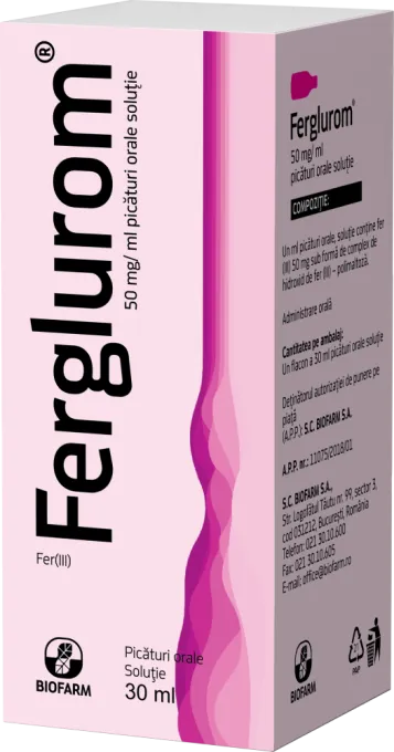 Ferglurom Forte 50 mg/ml solutie picaturi orale, 30ml, Biofarm