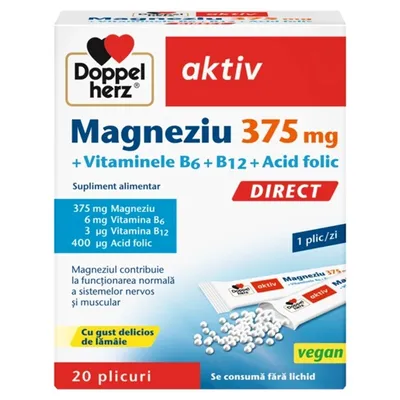 DOPPELHERZ AKTIV MAGNEZIU 375MG DIRECT 20PLICURI