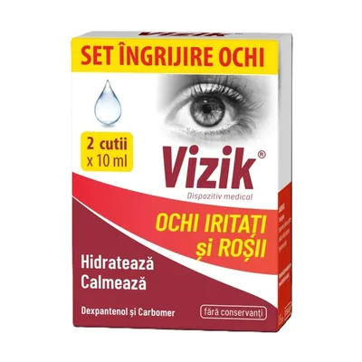 ZDROVIT VIZIK PENTRU OCHI IRITATI SI ROSII SET 2 X 10ML