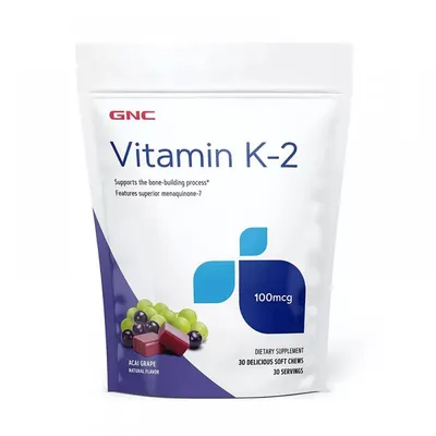 Vitamina K2 cu aroma de acai si struguri 100mcg, 30 drajeuri, GNC