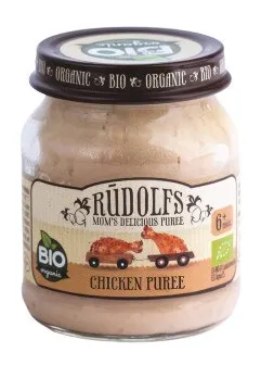 Piure din carne de pui Bio 6+, 120g, Rudolfs