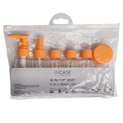Set recipiente de calatorie, portocaliu, Incase of Travel