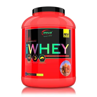 Pudra proteica cu aroma de inghetata de vanilie iWhey, 2000g, Genius Nutrition