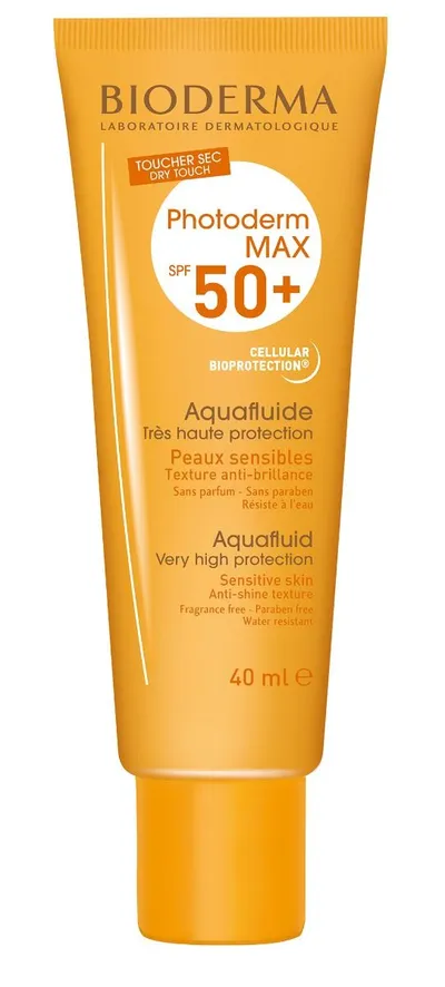Protectie solara SPF 50+ Photoderm MAX Aquafluide incolora, 40ml, Bioderma