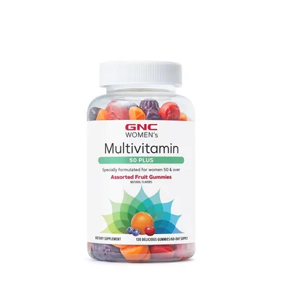 GNC WOMENS 50+ MULTIVITAMINE PENTRU FEMEI CU AROME DE FRUCTE ASORTATE 120 JELEURI