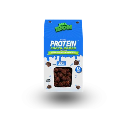 Chocobombs cu 30% proteine fara zahar low-carb gluten free Ciocolata cu Lapte, 100g, Mr. Iron