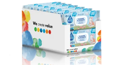 Pachet Servetele umede pentru copii cu Aloe si D-Pantenol, 14 pachete x 50 servetele, Go Wipes