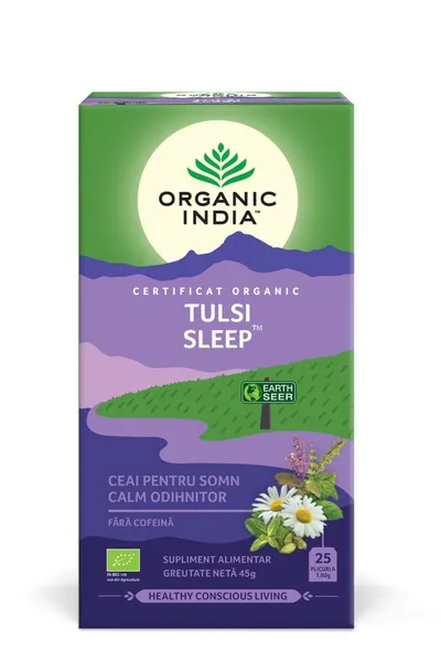 ORGANIC INDIA CEAI TULSI SLEEP PENTRU SOMN CALM ODIHNITOR BIO 25 PLICURI