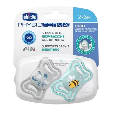 Suzete PhysioForma Light Bleu 2-6 luni, 2 bucati, Chicco