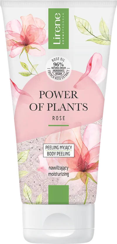 Peeling corporal hidratant cu extract de trandafir Power of Plants, 175ml, Lirene