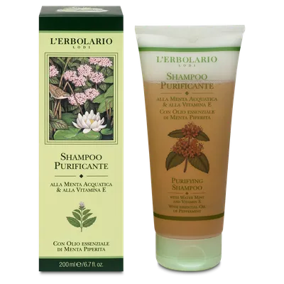 L'Erbolario Sampon purificator cu menta si vitamina E, 200ml