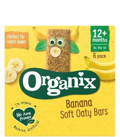 Batoane ecologice din ovaz integral cu banane +12 luni, 6x30g, Organix