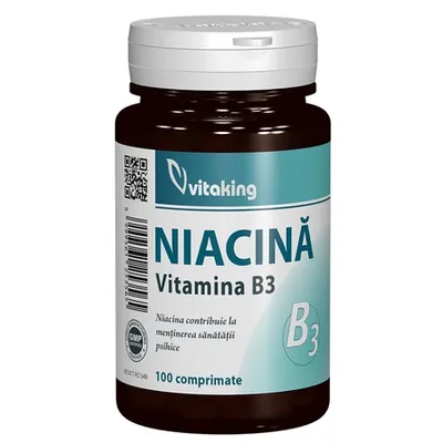 Niacina Vitamina B3, 100 mg, 100 comprimate, Vitaking