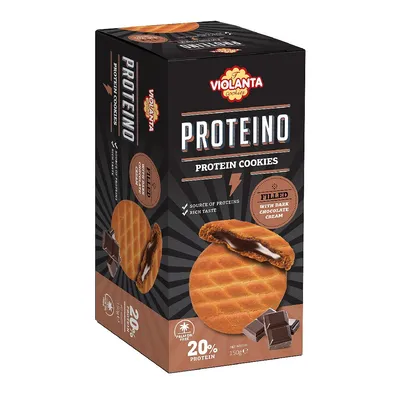 Prajitura proteica umpluta cu crema de ciocolata neagra, 150g, Violanta