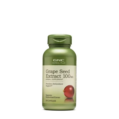 Extract din seminte de struguri Grape Seed 100 mg Herbal Plus, 100 capsule, GNC