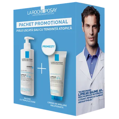 Pachet Promotional Balsam Lipikar 400ml + Crema Syndet AP 200ml, La Roche-Posay