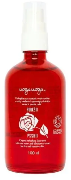Tonic de fata revigorant cu apa de trandafir si extract de mure Bio, 100ml, Uoga Uoga