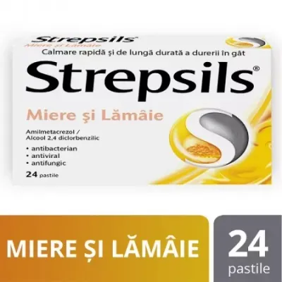 Strepsils miere si lamaie, 24 pastile, Reckitt Benckiser