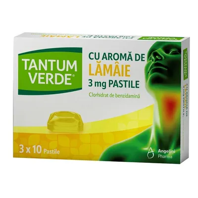 TANTUM VERDE CU AROMA DE LAMAIE 3MG 30 CAPSULE