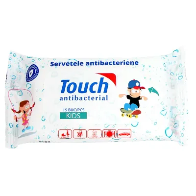 Servetele umede antibacteriene Kids, 15 bucati, Touch