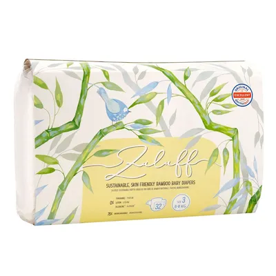Scutece din bambus marimea 3, 32 bucati, Zuluff