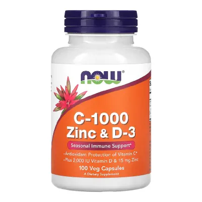 Vitamina C-1000, Zinc si D-3, 100 capsule, Now Foods