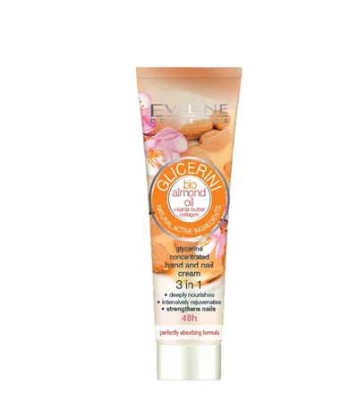 Crema de maini si unghii cu migdale si glicerina, 100ml, Eveline Cosmetics