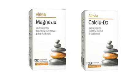 Pachet Calciu D3 30 comprimate + Magneziu formule citrat, 30 comprimate, Alevia