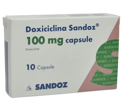 Doxicilina 100 mg, 10 capsule, Sandoz