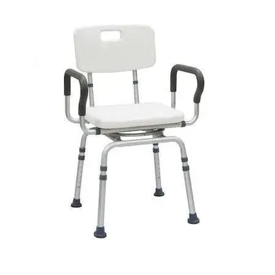 Scaun de baie rotativ cu manere si spatar, reglabil pe inaltime, CMX-3641L, Medico