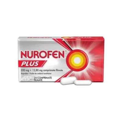 Nurofen Plus, 200 mg/ 12.80 mg, 24 comprimate filmate, Reckitt Benckiser